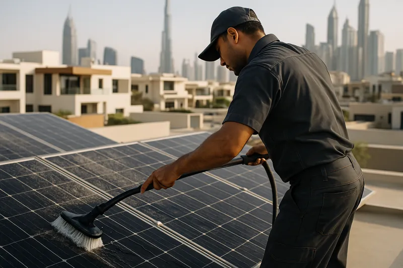 Solar panel cleaning